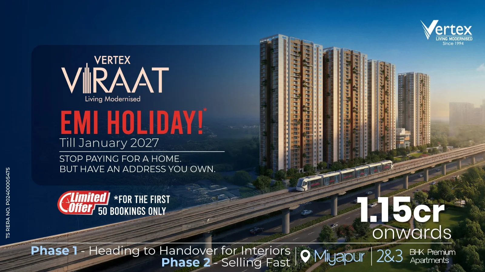 Own Your Dream Home Today: No EMI Payments Until January 2027!